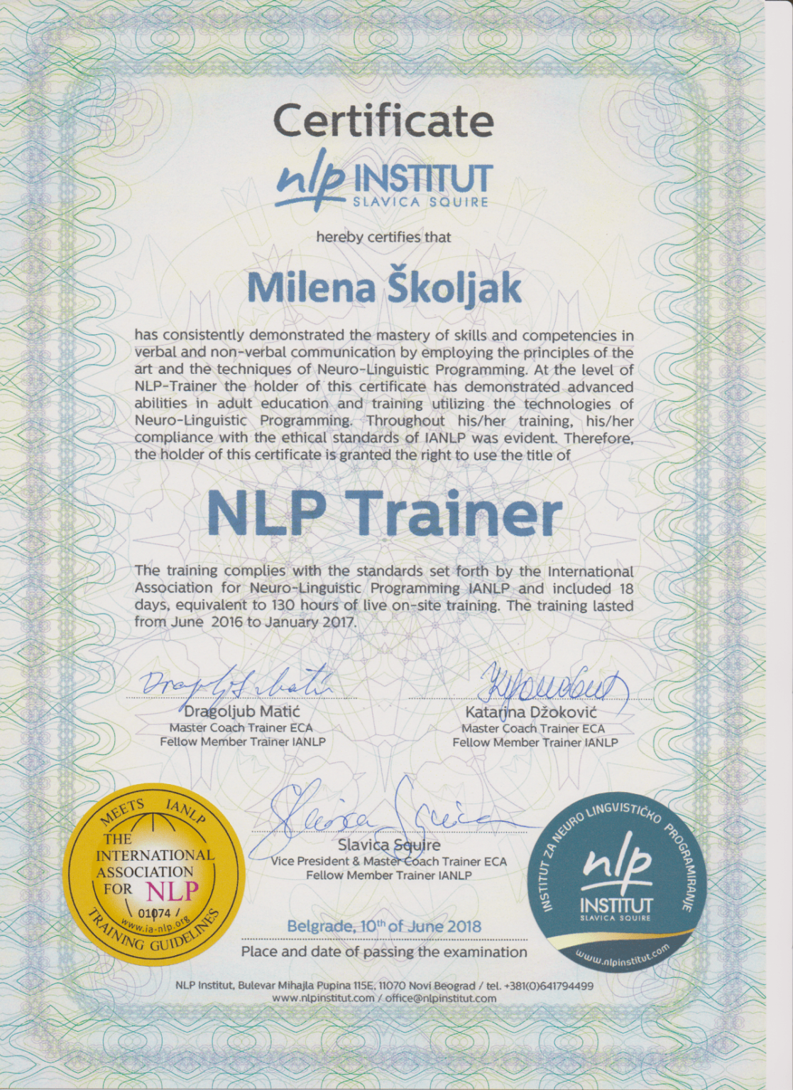 NLP sertifikat